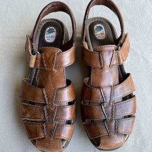 🌸SOLD🌸 Michel M Brown Leather Eastwood Sandals